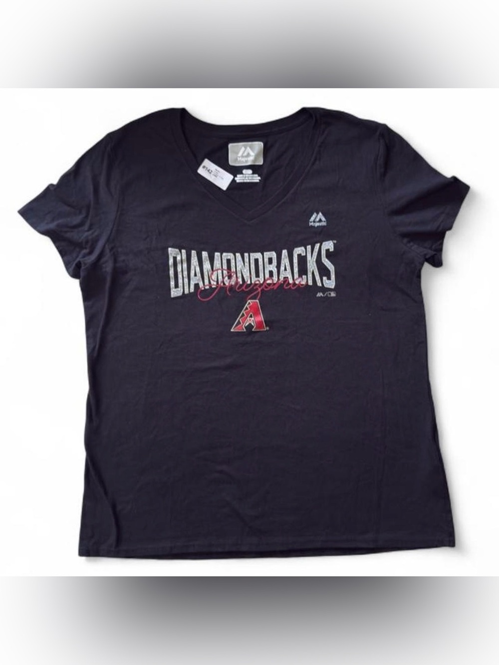 Arizona Diamondbacks Women's V-Neck Logo Tee - Black